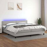  Box spring s madracem LED svjetlosivi 200x200 cm tkanina | shoptok.hr
