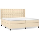 Maison Chic Box spring postelja - Vzmetna postelja z vzmetnico krem 200x200 cm blago SL7070, (21886709) | Shoptok.si