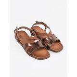 Sergio Leone Flat Brown Sandals | Shoptok.si