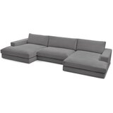 Bobochic Paris Tamno siva kutna garnitura od samta (u obliku slova "U") Leonard – | shoptok.hr