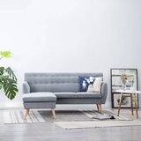  Kutna garnitura od tkanine 171,5 x 138 x 81,5 cm svjetlosiva Cijene