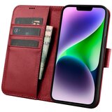 ICARER 2v1 usnjena preklopna torbica za iPhone 14 Anti-RFID denarnica rdeča, (21522238) Cene