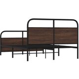 vidaXL Metalni okvir kreveta bez madraca smeđa boja hrasta 140x200 cm | shoptok.hr