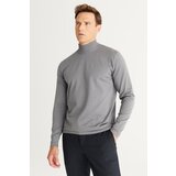 ALTINYILDIZ CLASSICS Men's Gray Standard Fit Normal Cut Half Turtleneck Knitwear Sweater Cene