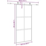  Klizna vrata s priborom crna 102,5 x 205 cm kaljeno staklo | shoptok.hr
