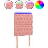 Maison Chic led posteljno vzglavje - vzglavna omarica - nočna omarica roza 80x7x118/128 cm žamet, (21710367) Cene