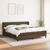  The Living Store Box spring postelja z vzmetnico temno rjava 160x200 cm blago - Box Spring Postelja, (21502836) Cene