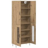  Highboard 2 pcs Umjetnički hrast Inženjersko drvo i staklo | shoptok.hr