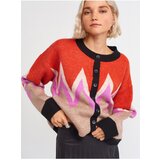 Dilvin 60142 Turtleneck Knitwear Cardigan-red | Shoptok.si