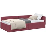 vidaXL Kutni okvir kreveta s uzglavljem boja crnog vina 90 x 200 cm | shoptok.hr