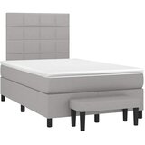 Krevet s oprugama i madracem svjetlosivi 120x190 cm od tkanine | shoptok.hr