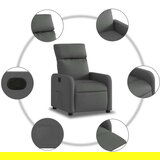 vidaXL Naslanjač iz temno sivega blaga | Shoptok.si