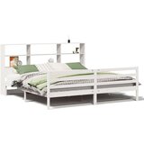 vidaXL Knjižna postelja brez vzmetnice bela 180x200 cm trdna borovina | Shoptok.si