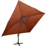 vidaXL Vrtni senčnik z dvojno streho terakota 400x300 cm | Shoptok.si