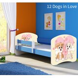  Otroška postelja ACMA z motivom, stranska modra 140x70 cm 12 Dogs in Love | Shoptok.si