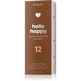 Benefit Hello Happy Flawless Brightening Foundation tekoči puder za osvetljevanje SPF 15 odtenek 12 Dark Warm 30 ml | Shoptok.si