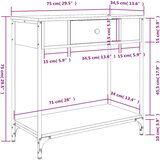  Konzolni stol boja hrasta 75 x 34 5 x 75 cm konstruirano drvo | shoptok.hr