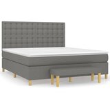 Maison Chic Box spring postelja - Vzmetna postelja z vzmetnico temno siva 180x200 cm blago SL14402, (21904745) | Shoptok.si