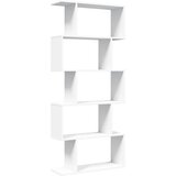 vidaXL Pregrada s knjižno omaro 5-nadst. bela 70x24x161 cm inž. les | Shoptok.si