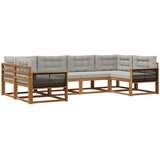 vidaXL Zunanja garnitura za sedenje 6 pcs Naravna in svetlo siva, (5000281074) | Shoptok.si