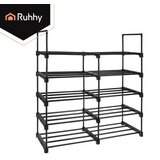 Ruhhy polica za cipele s 10 razina 45x30x174 cm, crna Slike