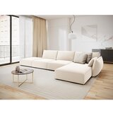 Mazzini Sofas Bež žametna kotna sedežnagarnitura z ležalnikom (desni kot) Vanda – | Shoptok.si