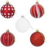  Set božićnih kuglica 30 kom. Crvena i bijela Ø 6 cm Plastika | shoptok.hr