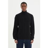 Trendyol black men's oversize wide fit turtleneck basic sweater Cene