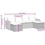  6-dijelni set vrtnih sofa od poliratana s jastucima svjetlosivi | shoptok.hr