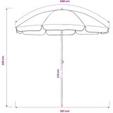  Suncobran za plažu zeleni 240 cm | shoptok.hr