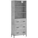 Maison Chic Visoka Komoda - Predalnik betonsko siva 69,5x34x180 cm inženirski les, (21719418) Cene