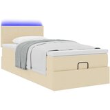 vidaXL Otomanski okvir kreveta s madraca krem 90x190cm od tkanine | shoptok.hr