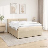  Boxspring krevet s madracem Krem 140 x 200 cm Tkanina Cijene