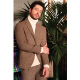 Avva Men's Brown Wool Blended Slim Fit Slim Fit Suit Jacket cene