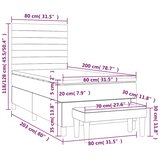 Box spring krevet s madracem tamnoplavi 80 x 200 cm baršunasti | shoptok.hr