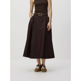 Reserved Midi suknja s pojasom - smeđi | shoptok.hr
