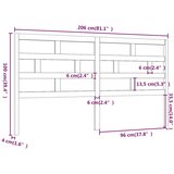  Uzglavlje za krevet crno 206 x 4 x 100 cm od masivne borovine | Eponuda.ba