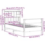  Knjižna postelja brez vzmetnice 90x190 cm trdna borovina, (21532204) | Shoptok.si