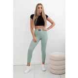 Kesi Ribbed leggings with a high waist dark mint | shoptok.hr