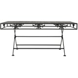 Furnova Zložljiva klubska miza starinski stil kovina 100x50x45 cm črna, (21915118) | Shoptok.si