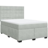 Maison Chic Box spring postelja - Vzmetna postelja z vzmetnico svetlo siv 140x190 cm žamet SL17221, (21892599) | Shoptok.si