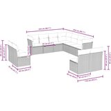  11-dijelni set vrtnih sofa poliratan s jastucima svijetlosivi | shoptok.hr