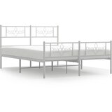 Maison Chic kovinski posteljni okvir - dvoposteljna postelja - zakonska postelja z vzglavjem in vznožjem bel 120x200 cm, (21696876) | Shoptok.si