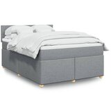  Krevet box spring s madracem svjetlosivi 140x200 cm od tkanine Slike