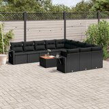 vidaXL 12-dijelni set vrtnih sofa od poliratana s jastucima crni | shoptok.hr