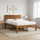  Krevetni okvir s uzglavljem ROSTOCK Prirodna 140 x 200 cm | shoptok.hr