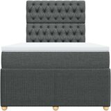 vidaXL Box spring postelja z vzmetnico temno siva 120x200 cm blago | Shoptok.si