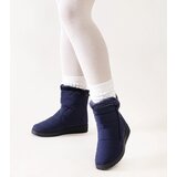  Navy blue snow boots decorated with Khit fur | shoptok.hr