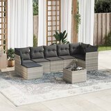 Maison Chic Seti vrtnega pohištva - Vrtna garnitura - Vrtni pohištvo set 8-delna z blazinami sv. siv poli ratan, (21800593) | Shoptok.si