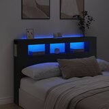 vidaXL LED posteljno vzglavje črno 160x18,5x103,5 cm inženirski les Cene